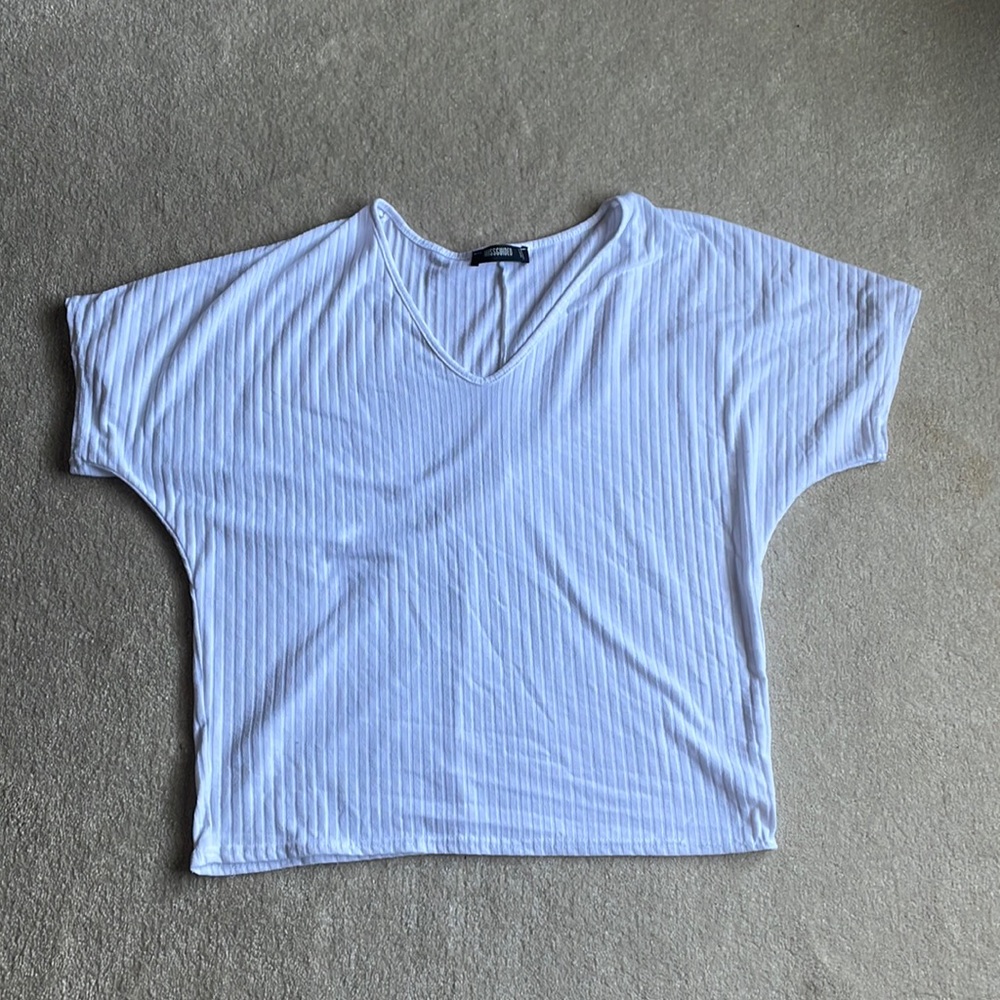 Misguided white ribbed top